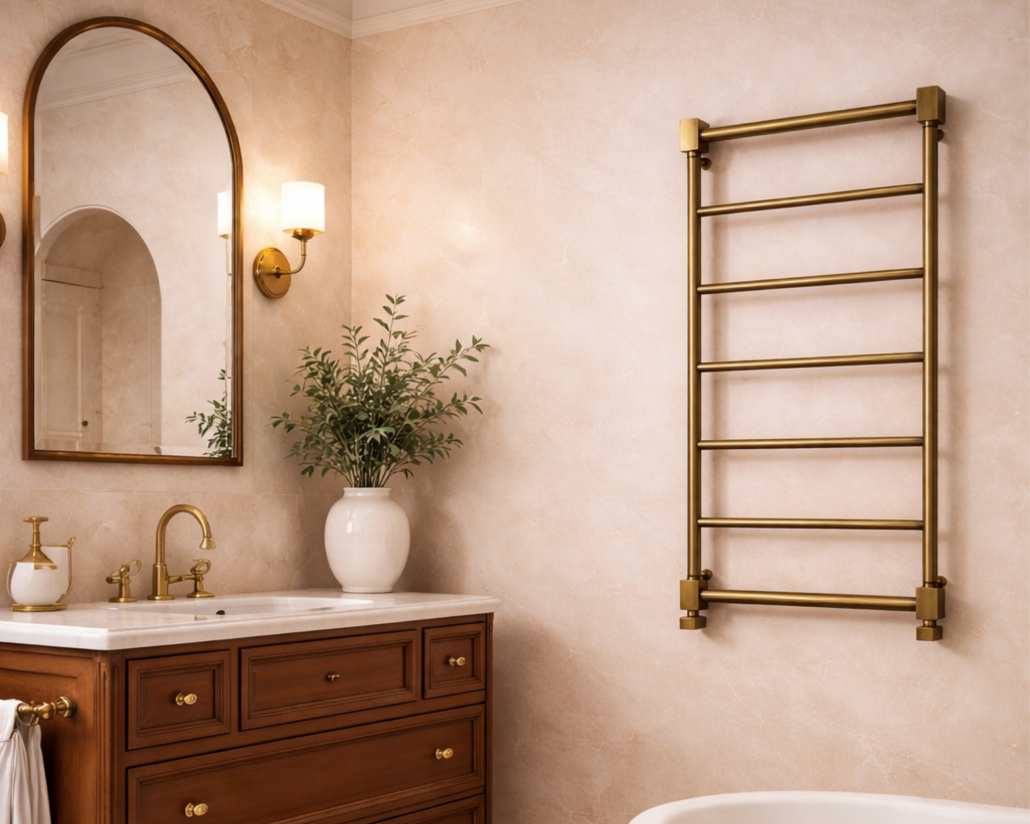 Nexo w starym mosiądzu Grzejnik retro